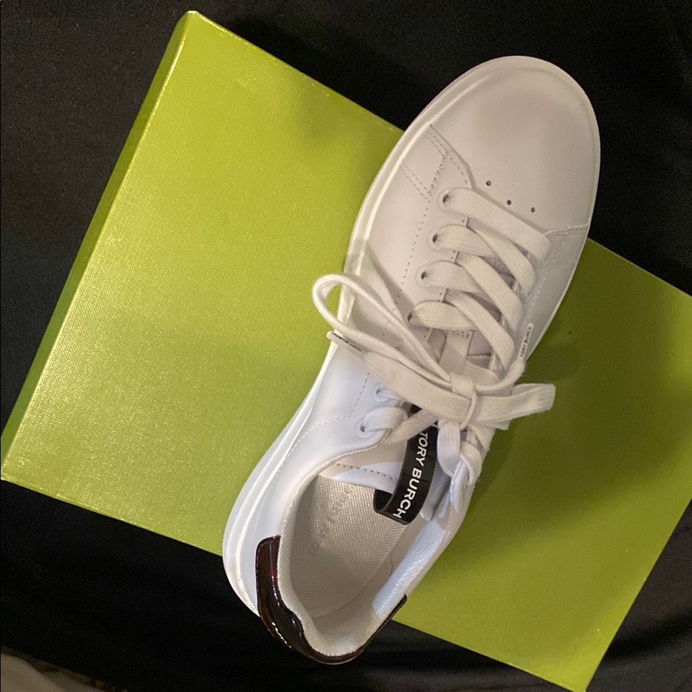 Tory Burch White Leather Sneakers Minimalist Design